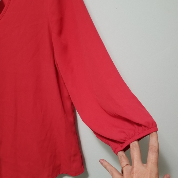 Society Girl 3/4 Poet Sleeve Top with Zipper - Picture 7 of 7